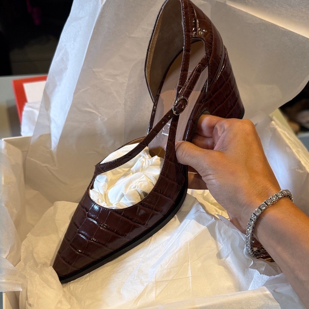 Chic Brown Croc-Patterned Women's Heels